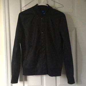 Adidas climawear track bomber jacket black small